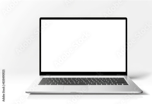 white screen laptop mockup isolated on white background.