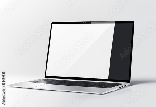 white screen laptop mockup isolated on white background.