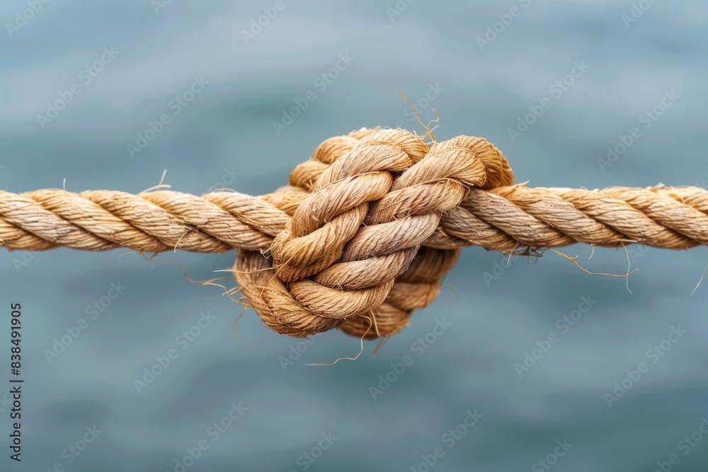 Detailed shot of knotted rope Detailed shot of knotted rope
