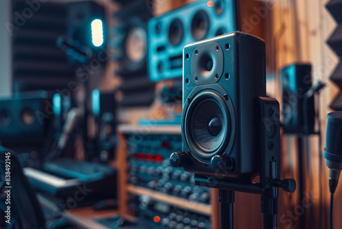 Wallpaper Mural Modern sound recording studio with speakers and microphone with copy space for text Torontodigital.ca