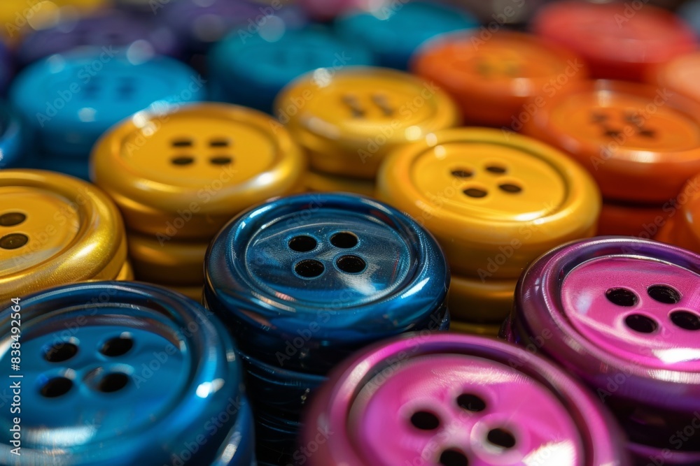 Colorful buttons close-up on table Colorful buttons close-up on table