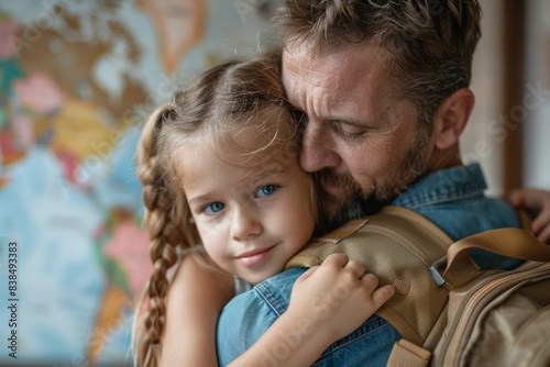 Man embracing young girl