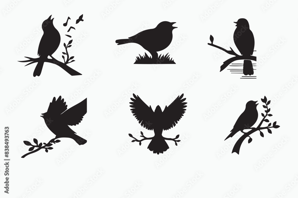 Fototapeta premium Bird silhouette vector illustration