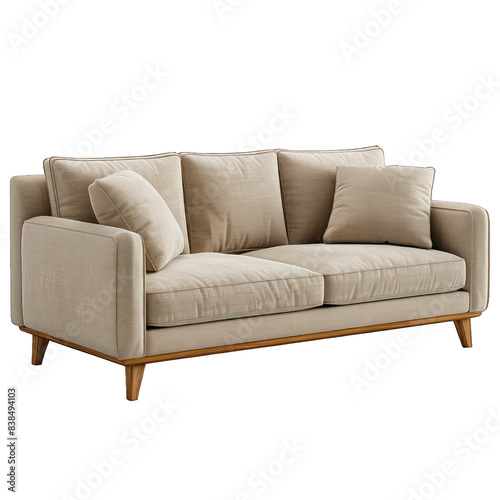 PNG Modern lounge sofa beige color mid century living room furniture © Ayesha