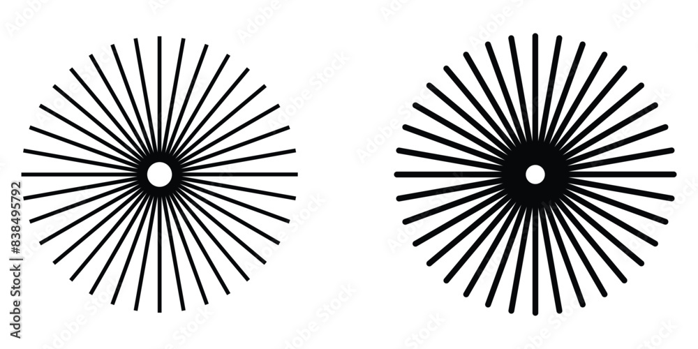 Radial circle lines. Circular radiating lines geometric element. Sun star rays symbol. Abstract geometric shapes. Design element. Vector illustration. Eps file 159. Radial circle lines. Circular radiating lines geometric element. Sun star rays symbol. Abstract geometric shapes. Design element. Vector illustration. Eps file 159.
