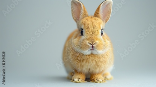 A rabbit standing centered on white background © grocery store design