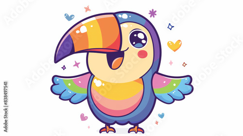 Adorable Toucan Logo with Rainbow Colors