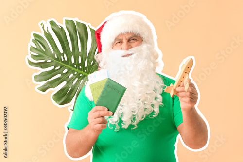 Santa Claus with passport, ...
