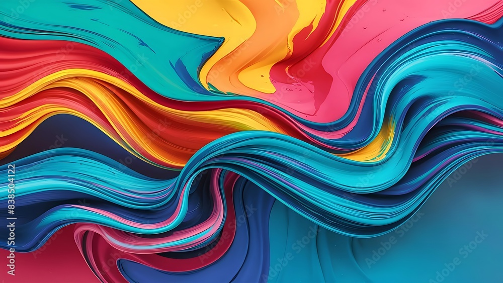 Obraz premium abstract colorful background with moving liquid paint mix wallpaper background