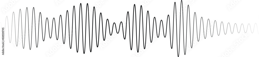 Set of radio Wave icon. Monochrome simple sound wave on transparent background. Vector sound wave icon. Music player sound bar. Record interface. Equalizer icon with soundwave line. 888