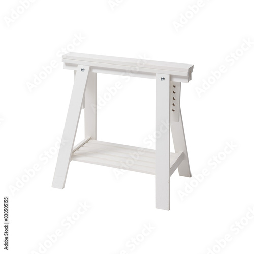 Sawhorse stand isolated on white background