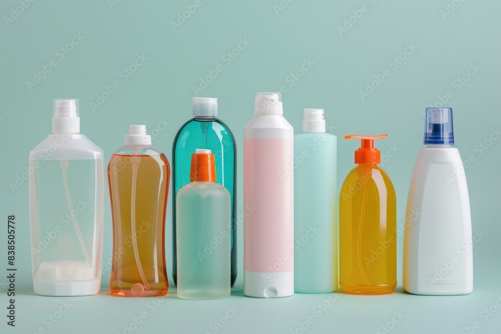 Bathroom Bottles. Collection of Cosmetic Containers for Skincare and Hygiene Products Bathroom Bottles. Collection of Cosmetic Containers for Skincare and Hygiene Products