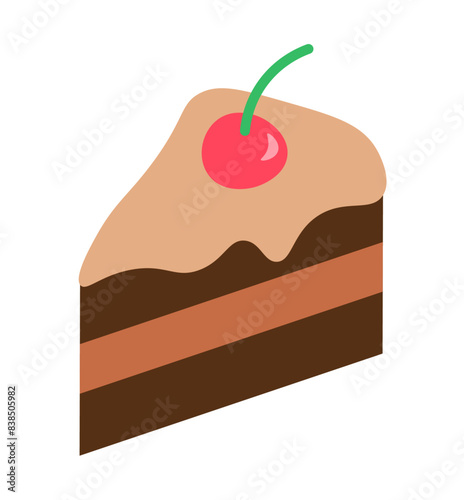 Pie - Sweet Food and Snacks concept on transparent background, flat design vector illustration