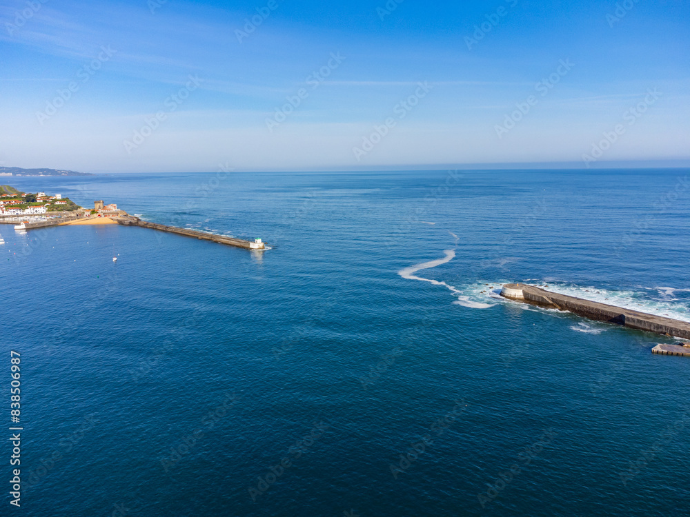Aerial view on Ciboure and Saint Jean de Luz bay, port, sandy beach on Basque coast, beautiful architecture, nature and cuisine, South of France, Basque Country Aerial view on Ciboure and Saint Jean de Luz bay, port, sandy beach on Basque coast, beautiful architecture, nature and cuisine, South of France, Basque Country