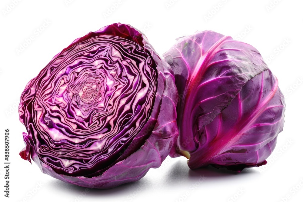 Cabbage Red. Fresh Red Cabbage Isolated on White Background - Raw Vegetable Concept Cabbage Red. Fresh Red Cabbage Isolated on White Background - Raw Vegetable Concept
