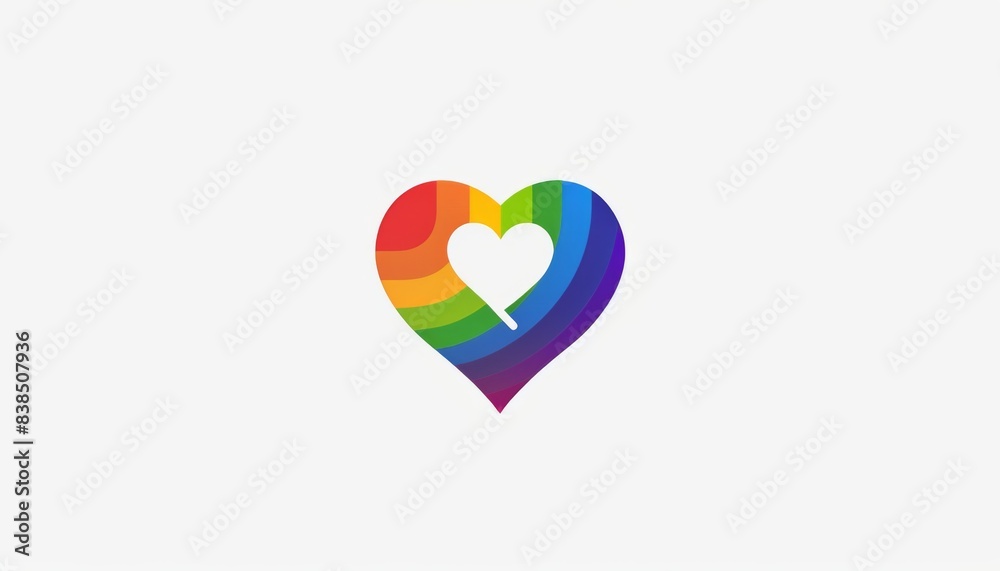 Pride Month Logo with Rainbow heart Pride Month Logo with Rainbow heart