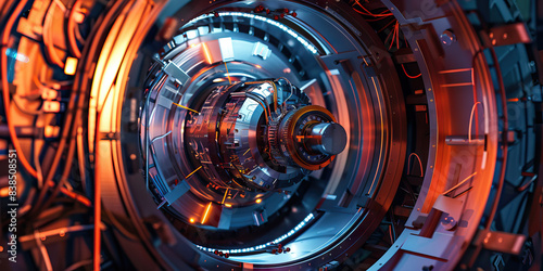 Quantum Quirkiness: A particle accelerator, surrounded by oddly-shaped magnets and wires © Lila Patel