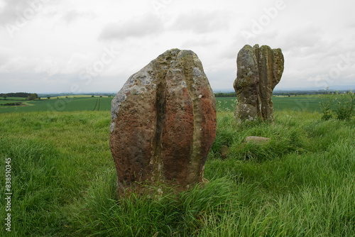 Duddu Five Stones in Northumberland, England, is a neolithic stone circle formed of sandstone that has been fissured by weathering photo