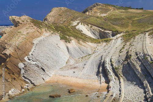 Obraz na płótnie Erosional Landforms at Beach El Madero in Cantabria w salonie