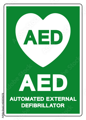 AED Automated External Defibrillator Symbol Sign, Vector Illustration, Isolate On White Background Label .EPS10