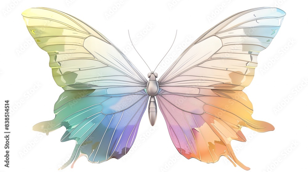 Gray Hairstreak Butterfly in soft rainbow shades with wings open, symbolizing LGBTQIA pride and resilience Gray Hairstreak Butterfly in soft rainbow shades with wings open, symbolizing LGBTQIA pride and resilience