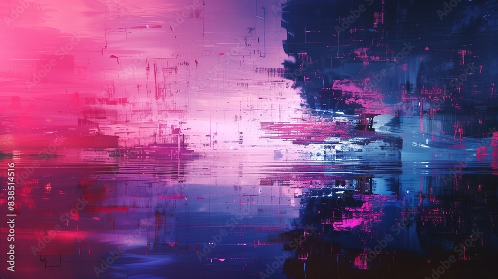 Naklejka premium Cybernetic Glitch Abstract Background
