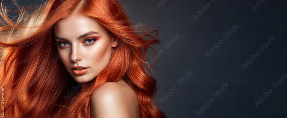 stunning photo model with rich red hair flowing in natural waves and flawless makeup is a delight to behold stunning photo model with rich red hair flowing in natural waves and flawless makeup is a delight to behold