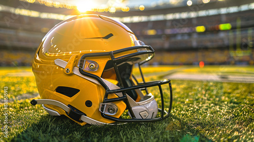 Yellow American football helmet