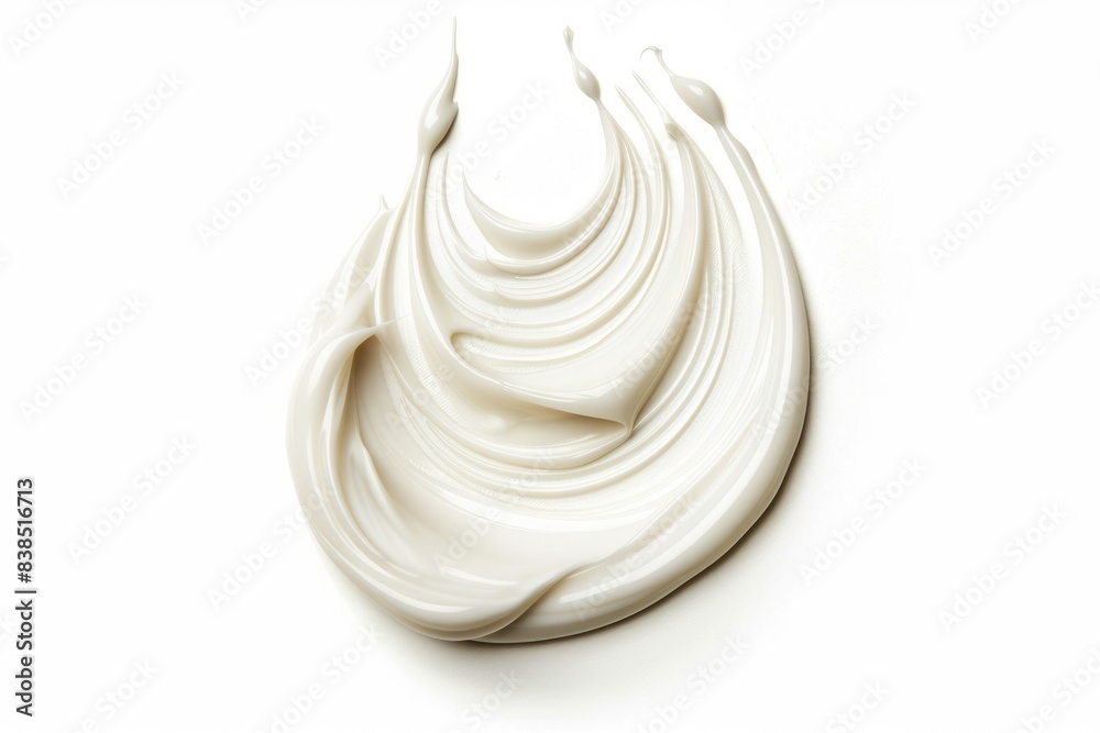 Cream Drop. Skincare Cream Swirl for Face and Body Isolated on White Background Cream Drop. Skincare Cream Swirl for Face and Body Isolated on White Background