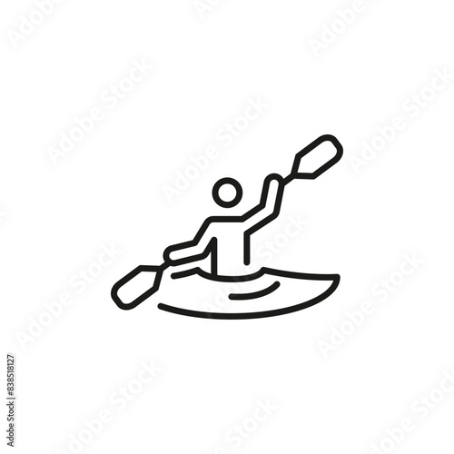 Kayaking icon. Simple kayaking icon for social media, app, and web design. Vector illustration.