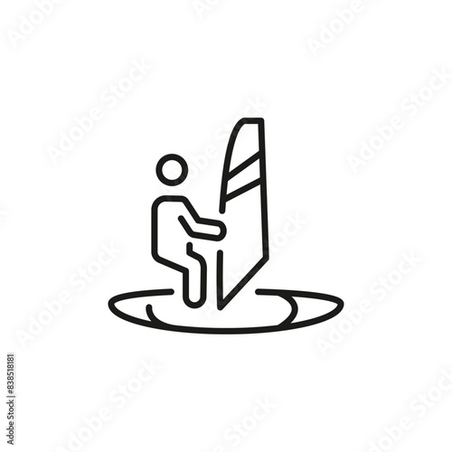 Windsurfing icon. Simple windsurfing icon for social media, app, and web design. Vector illustration.