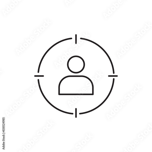 Target audience icon design, isolated on white background, vector illustration