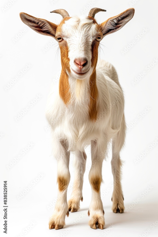 the Toggenburg Goat with copy space on right Isolated on white background the Toggenburg Goat with copy space on right Isolated on white background