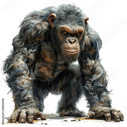 realistic great ape full body photo