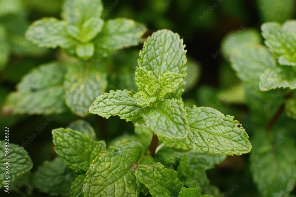 Garden Mint. Fresh Peppermint and Spearmint Leaves, Fragrant Herb Foliage in the Garden Garden Mint. Fresh Peppermint and Spearmint Leaves, Fragrant Herb Foliage in the Garden