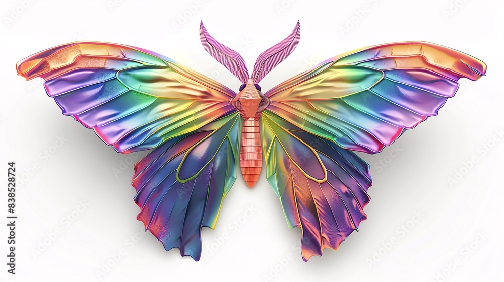 Luna Moth with rainbow accents on its wings spread wide, celebrating LGBTQIA pride and enchantment Luna Moth with rainbow accents on its wings spread wide, celebrating LGBTQIA pride and enchantment