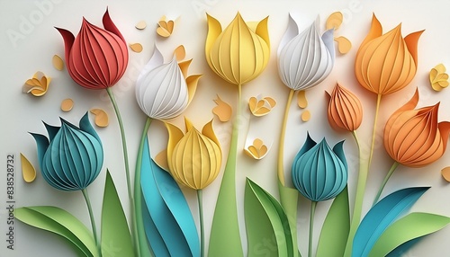 Textura 3d de tulipanes de colores  imagen 28 