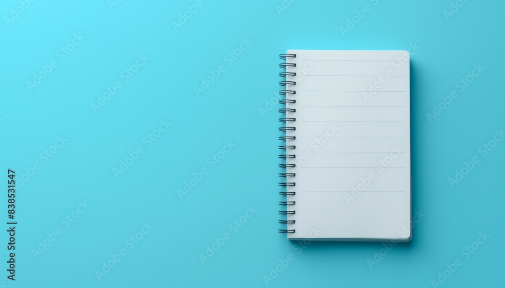 Spiral notebook with lines on blue ground Spiral notebook with lines on blue ground