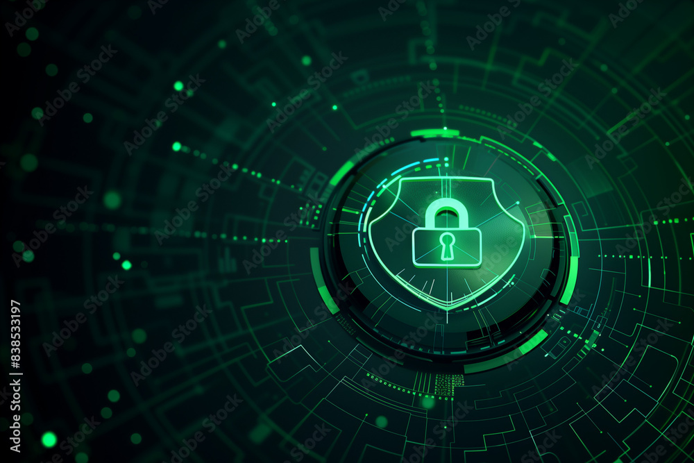 Obraz premium padlock cybersecurity futuristic