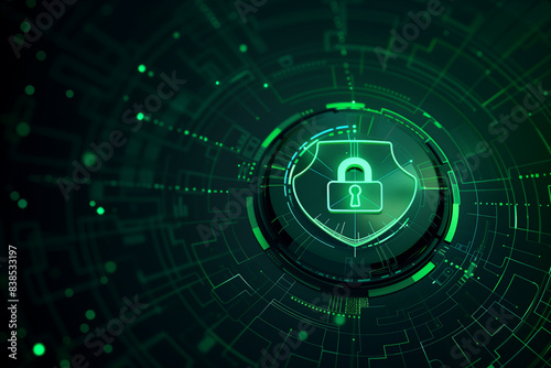 padlock cybersecurity futuristic