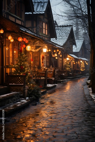 Christmas in the old town of Riquewihr  Germany
