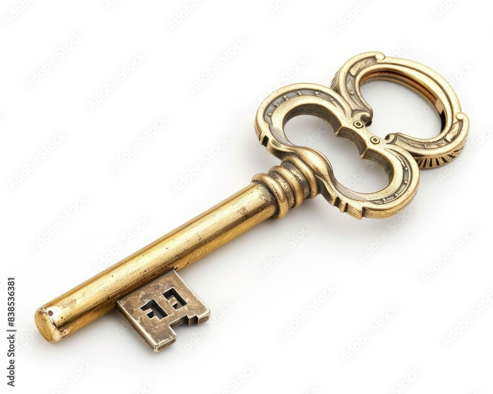 Money Key. Bank Access Concept with Key and Money in Gold Tones Money Key. Bank Access Concept with Key and Money in Gold Tones