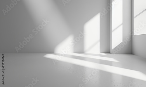Wallpaper Mural Abstract white background with a spotlight beam on the white wall of an empty room interior for product presentation in a minimal style.  Torontodigital.ca