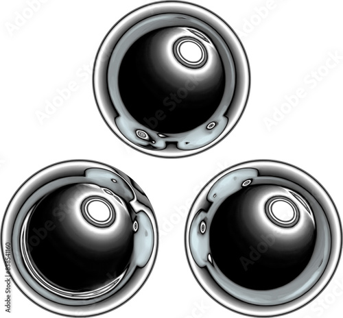 Y2K Metallic Chrome 2000s Retro Vintage PNG Graphic Element 