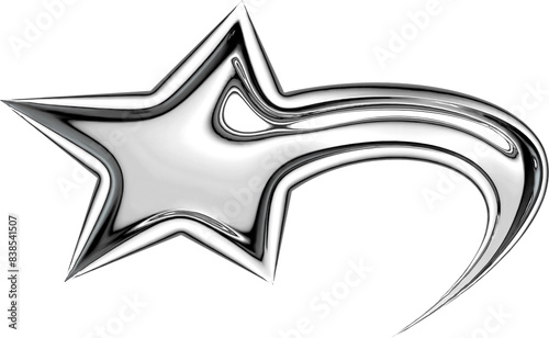 Y2K Metallic Chrome 2000s Retro Vintage PNG Graphic Element 