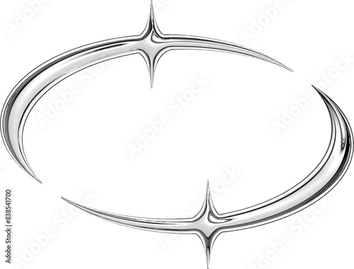 Y2K Metallic Chrome 2000s Retro Vintage PNG Graphic Element 