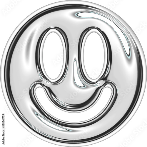 Y2K Metallic Chrome 2000s Retro Vintage PNG Graphic Element 