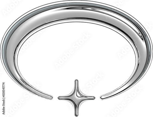 Y2K Metallic Chrome 2000s Retro Vintage PNG Graphic Element 