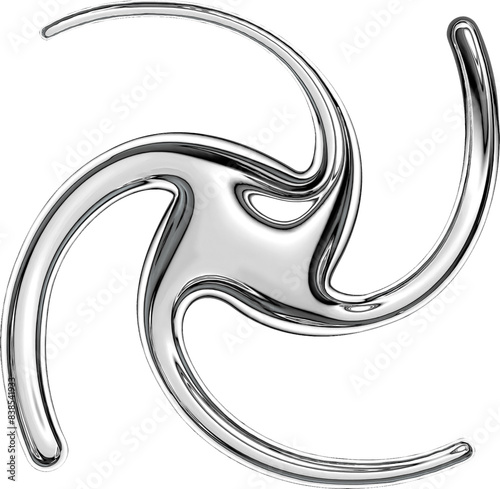 Y2K Metallic Chrome 2000s Retro Vintage PNG Graphic Element 