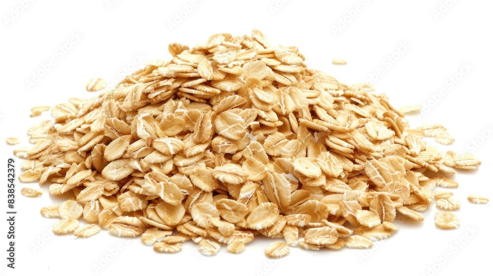 Oatmeal White Background. Pile of Oat Isolated on Natural White Background Oatmeal White Background. Pile of Oat Isolated on Natural White Background